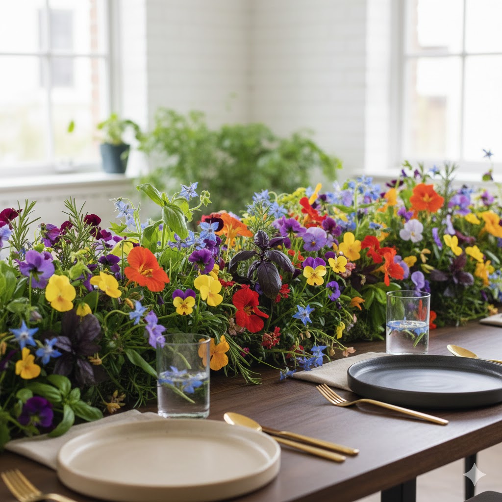 Flores en la Mesa: Del Centro al Plato 1 flor2
