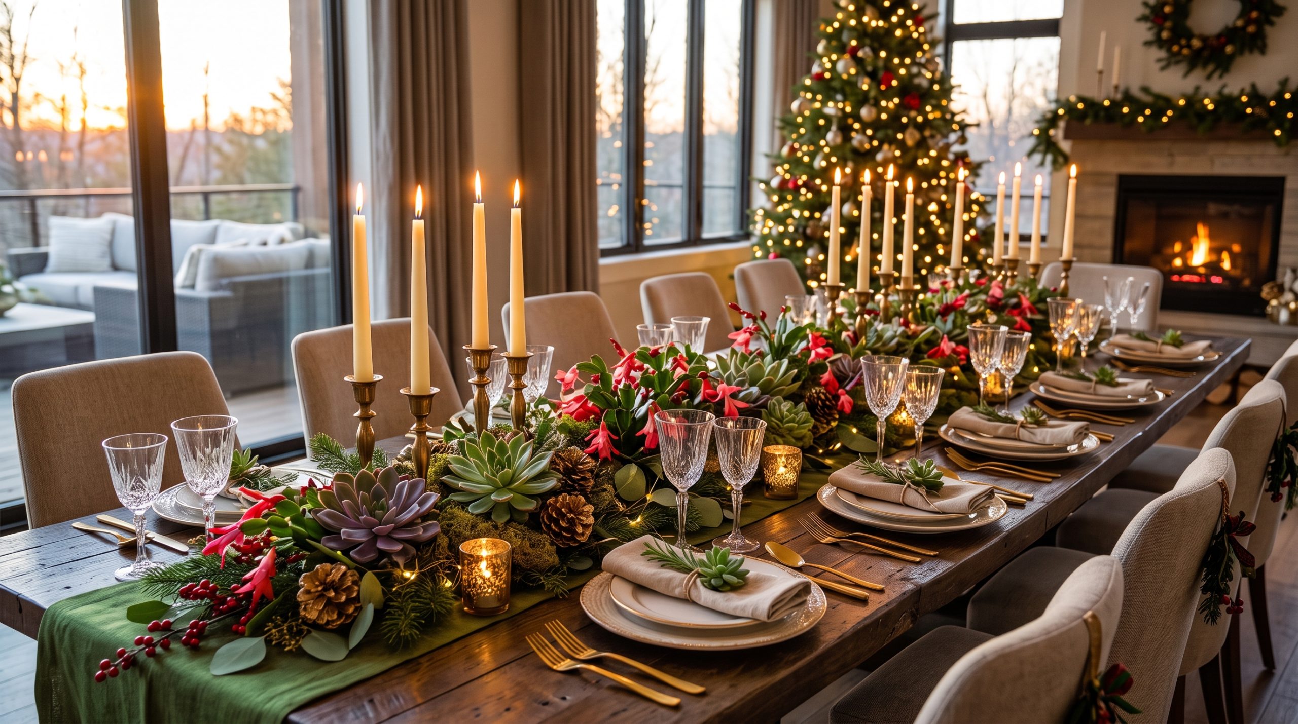 Decoración Navideña Integral: Magia, Tendencias y Mesas con Suculentas 15